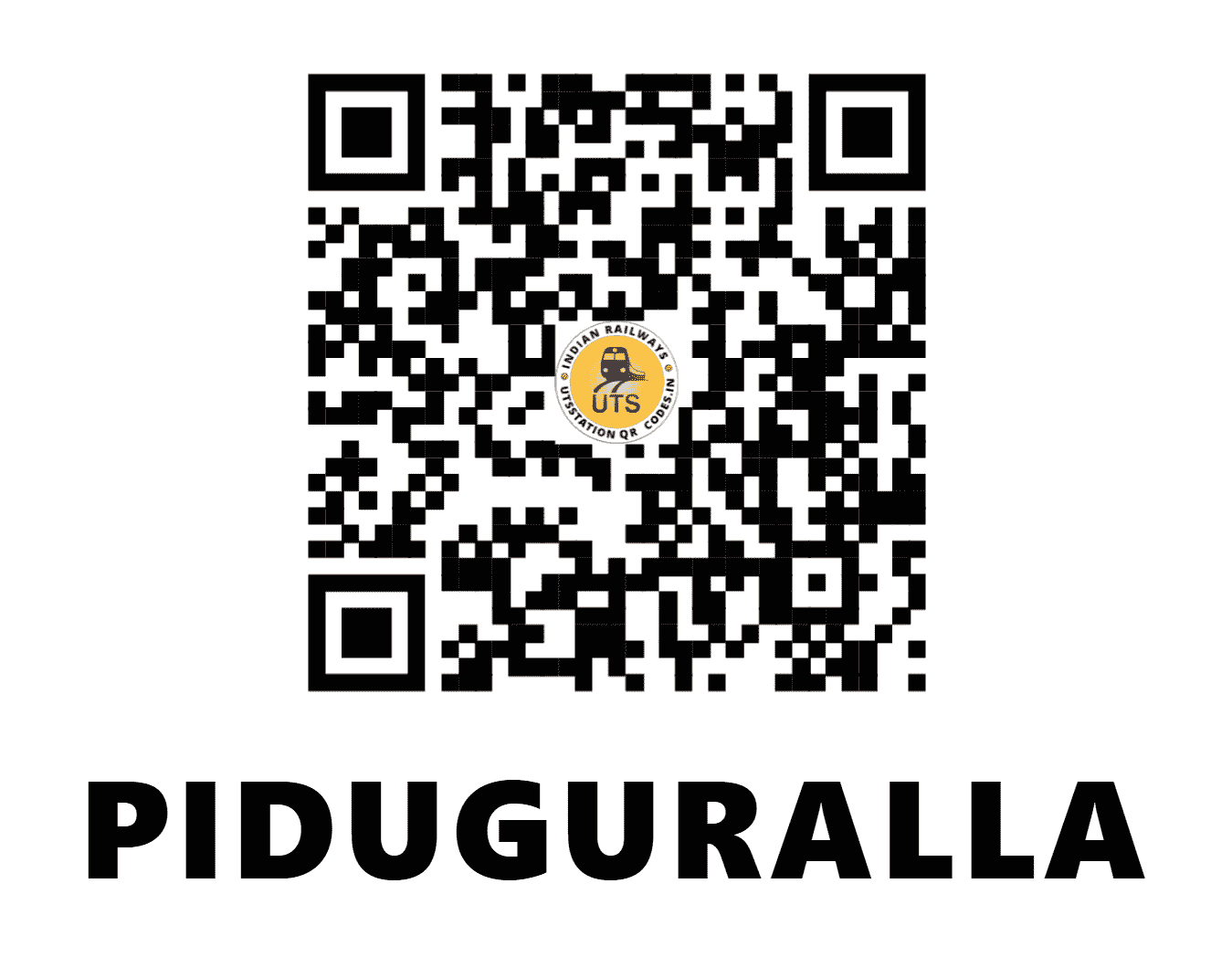 UTS QR Code for PIDUGURALLA - PGRL (SC - ANDHRA PRADESH)